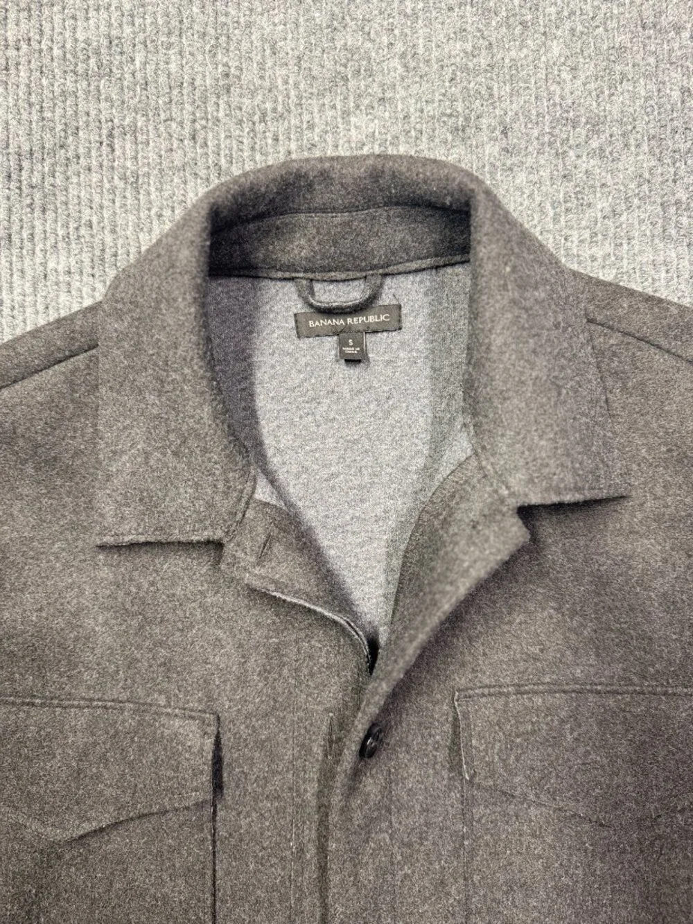 Banana Republic Charcoal Gray Wool Blend Shirt Jacket Size Small